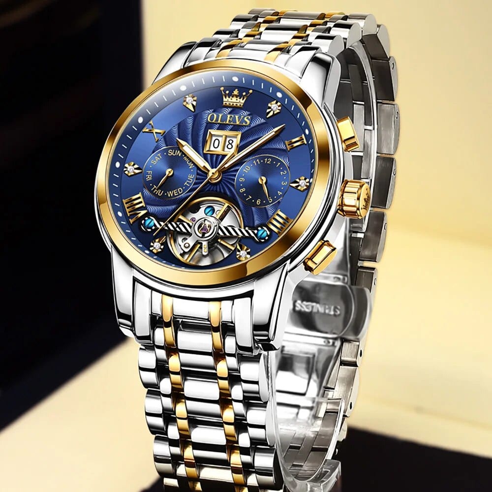 OLEVS Date Tourbillon Luxury Watches For Men Automatic Watch